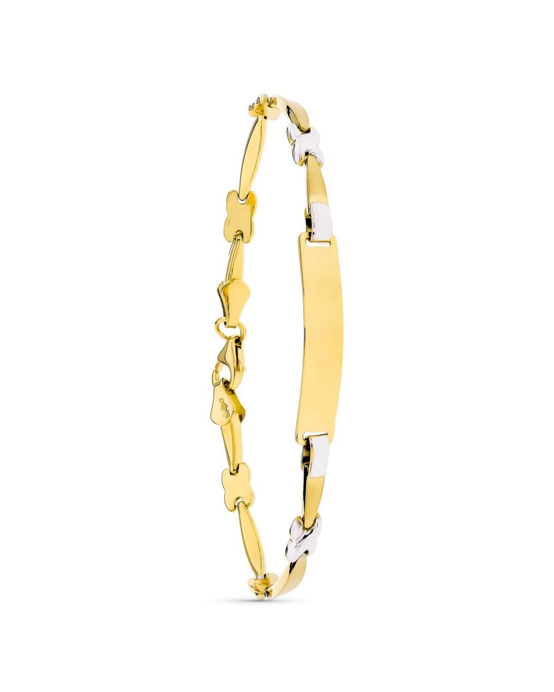 Pulsera esclava oro 18k bicolor 18cm