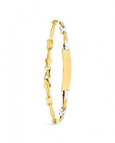 Pulsera esclava oro 18k bicolor 18cm