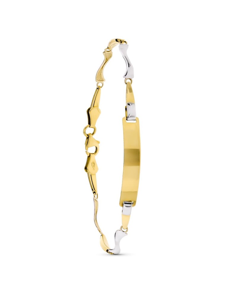 Pulsera esclava oro 18k bicolor 18,5cm