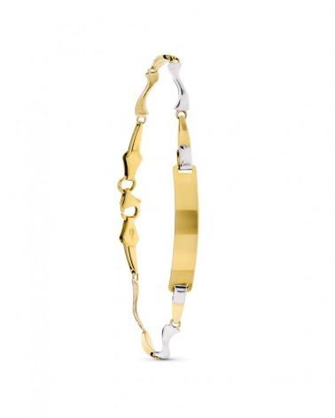 Pulsera esclava oro 18k bicolor 18,5cm