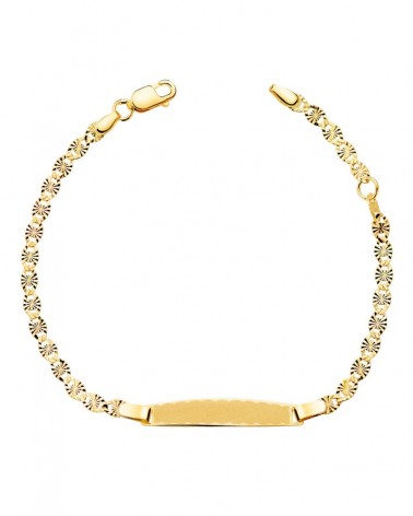 Esclava oro 18k placa tallado 2,8 mm niño