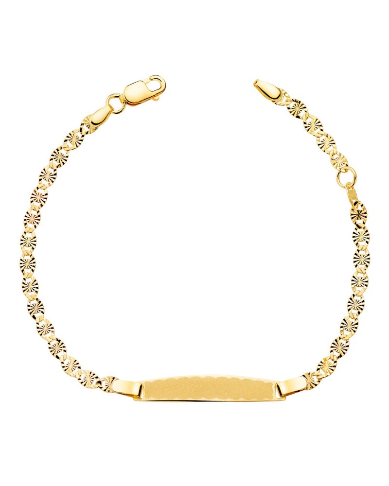 Esclava oro 18k placa tallado 2,8 mm niño