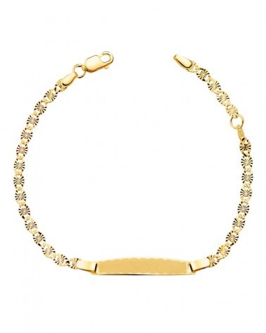Esclava oro 18k placa tallado 2,8 mm niño