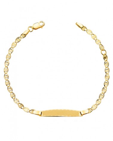 Pulsera esclava oro 18k amarillo tallado placa 2,8mm