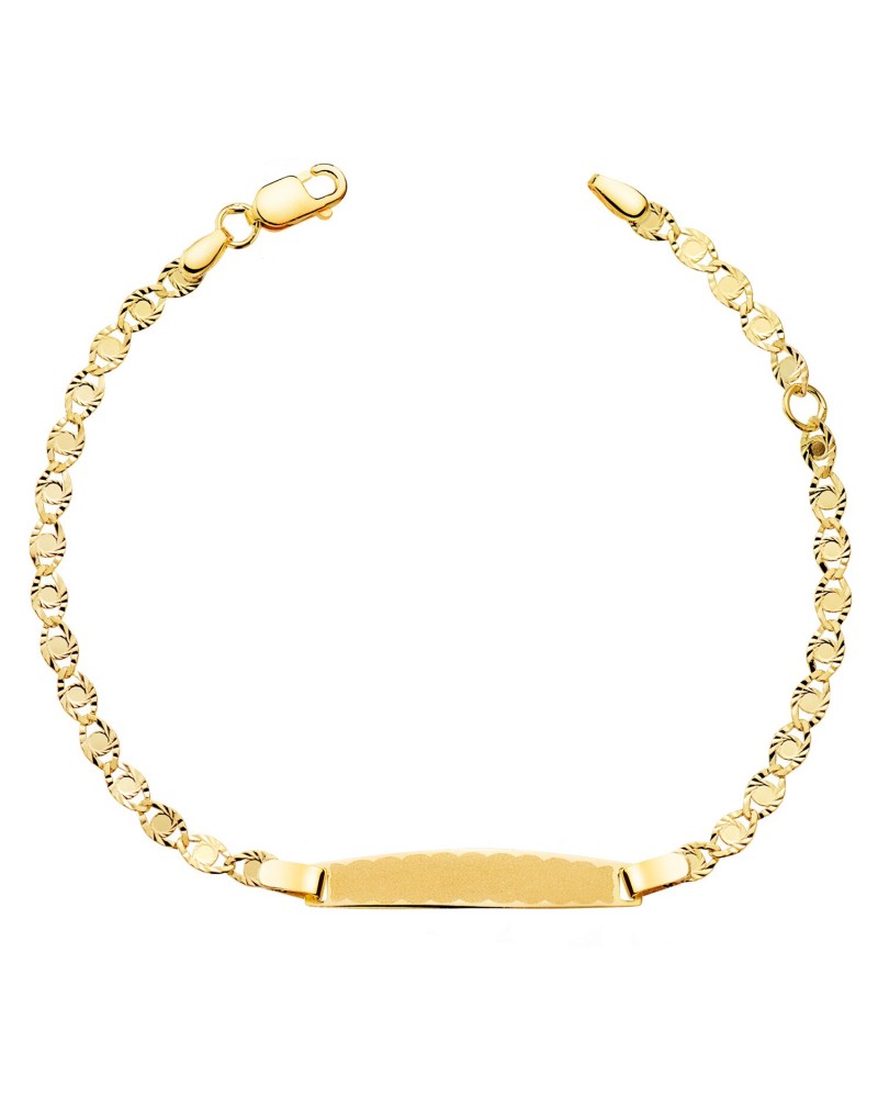 Pulsera esclava oro 18k amarillo tallado placa 2,8mm