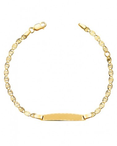 Pulsera esclava oro 18k amarillo tallado placa 2,8mm