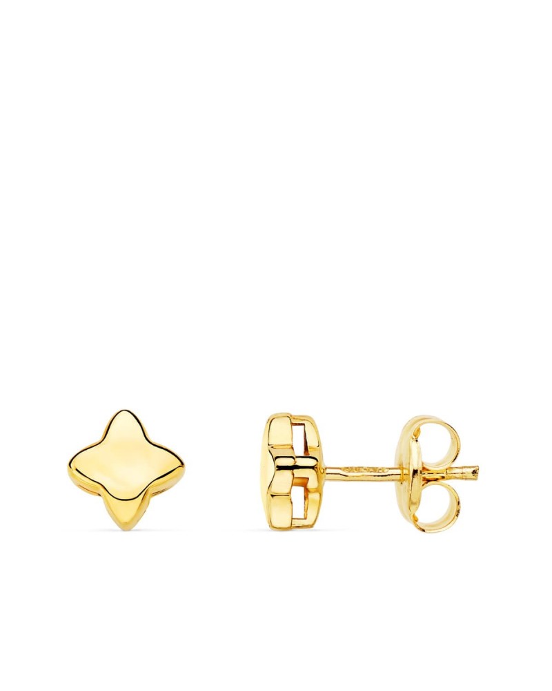 Pendientes oro 18k amarillo estrella lisa 6,5x6,5 mm presión