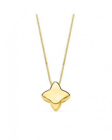 Gargantilla oro 18k estrella lisa cadena veneciana 42cm