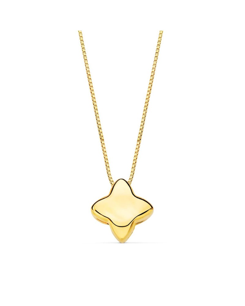 Gargantilla oro 18k estrella lisa cadena veneciana 42cm