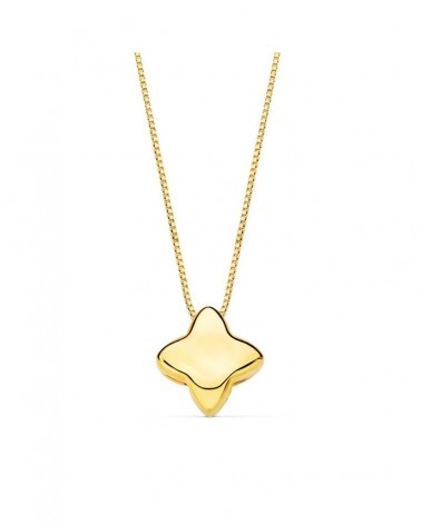 Gargantilla oro 18k estrella lisa cadena veneciana 42cm