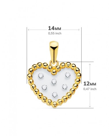 Colgante oro 18k corazón circonita 14x12mm