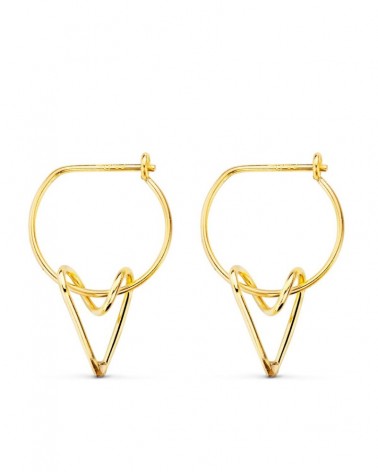 Aros oro 18k amarillo motivo corazón 13mm