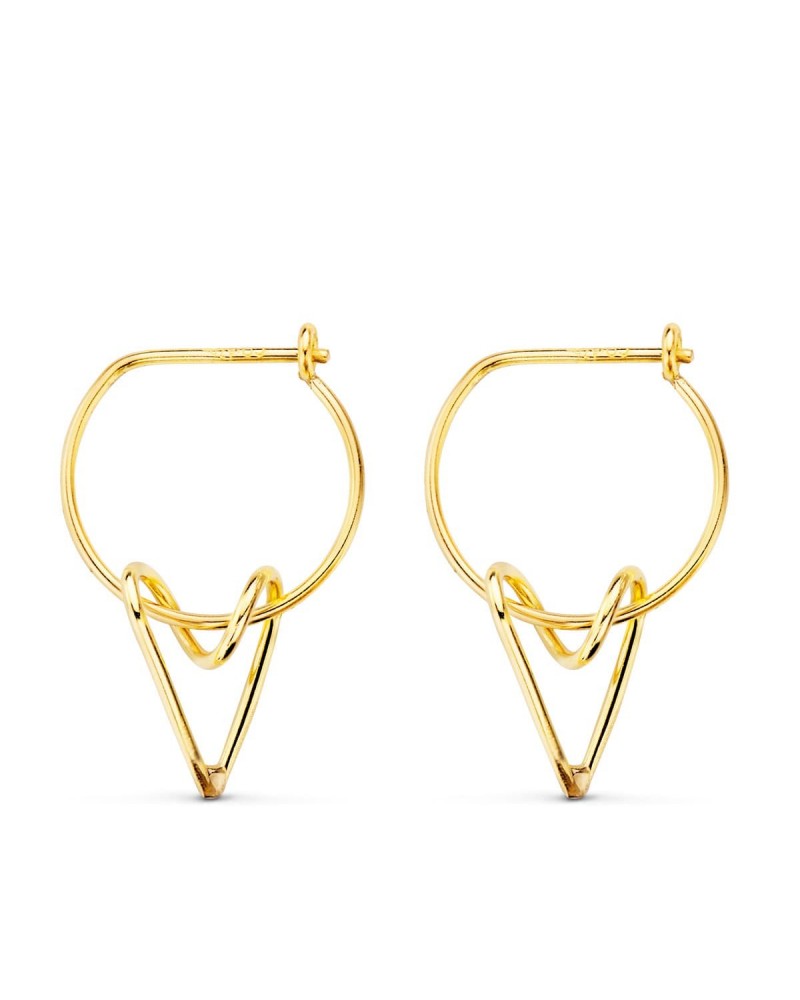 Aros oro 18k amarillo motivo corazón 13mm