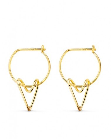 Aros oro 18k amarillo motivo corazón 13mm