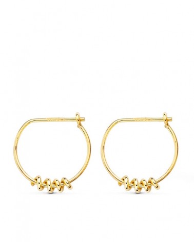Aros oro 18k motivo muelle 13mm