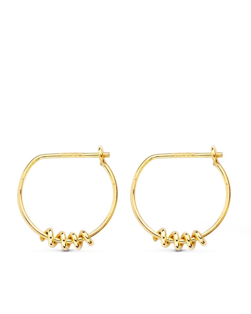 Aros oro 18k motivo muelle 13mm