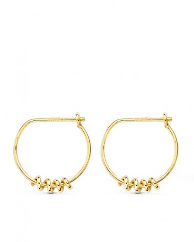 Aros oro 18k motivo muelle 13mm