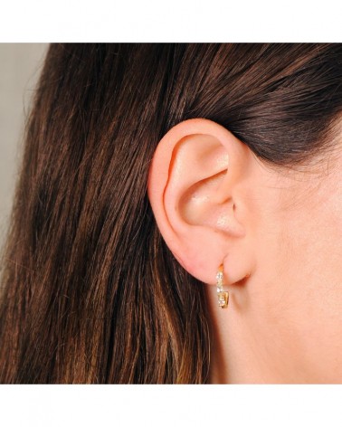 Pendientes oro 18k aros aguamarina marquise 15mm