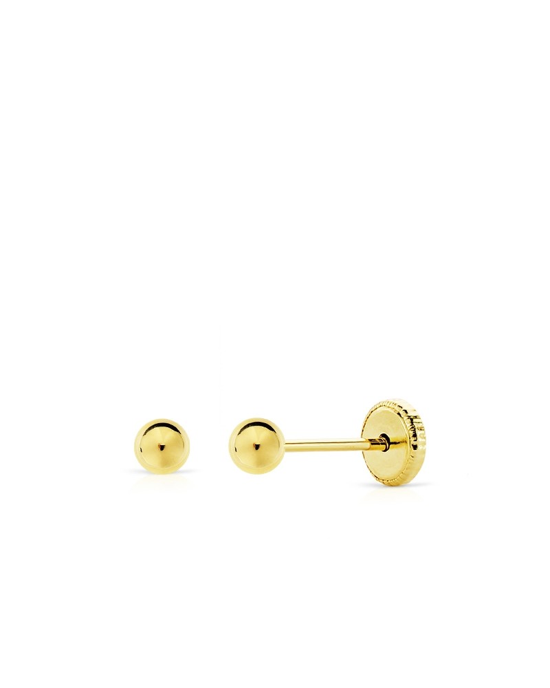 PENDIENTES BOLA ORO BLANCO 3mm