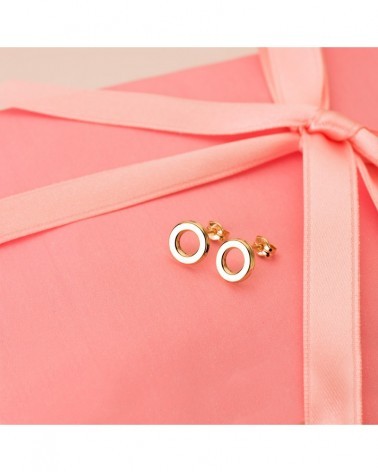 Pendientes oro 18k círculo brillo 9mm