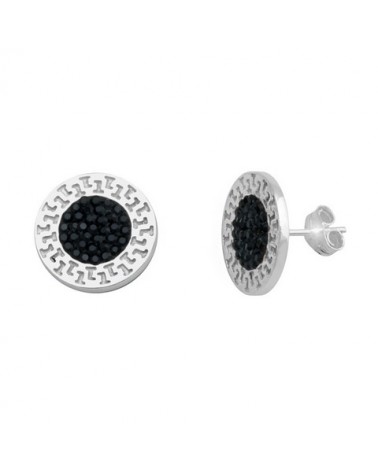 PENDIENTES HOMBRE NEGRO Y PLATA