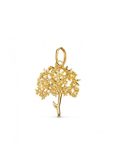 Colgante oro 18k amarillo biznaga tallada 18x15mm