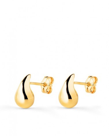 Pendientes oro 18k gota lisa brillo 10x6mm