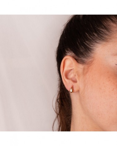 Pendientes oro 18k gota lisa brillo 10x6mm
