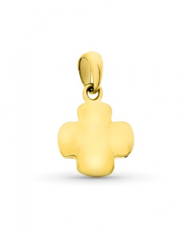 Cruz oro 18k amarillo hueca mate y brillo 18x14 mm