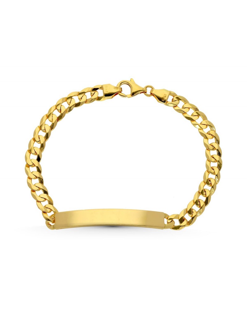 Esclava oro 18k barbada maciza hombre 21 cm