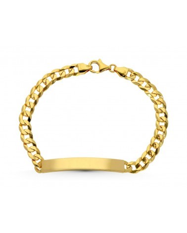 Esclava oro 18k barbada maciza hombre 21 cm