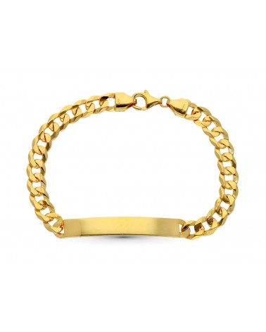 Esclava oro 18k amarillo barbada maciza 21 cm