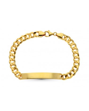 Esclava oro 18k amarillo barbada maciza 21 cm