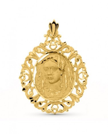 Medalla Virgen de la Macarena oro 18k 52x42mm