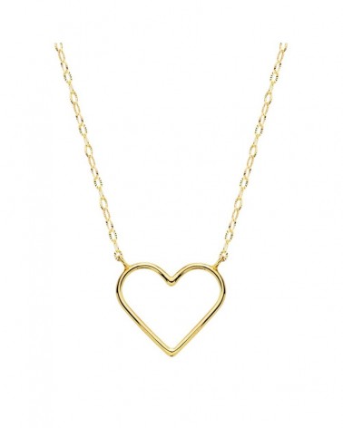 Gargantilla oro 18k corazón calado 40 cm