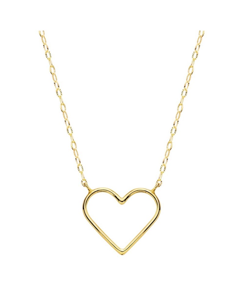 Gargantilla oro 18k corazón calado 40 cm