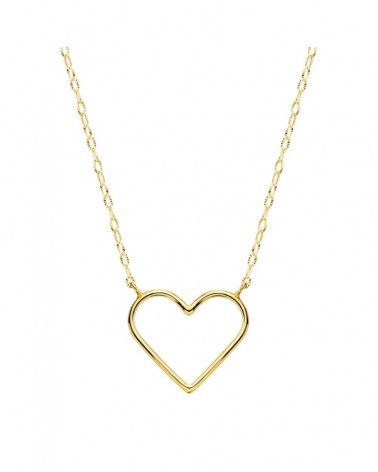 Gargantilla oro 18k corazón calado 40 cm