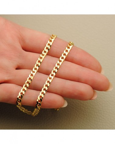 Cadena oro 18k barbada 60 cm ancho 3,75 mm