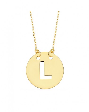 Colgante oro 18k letra L con cadena 42cm