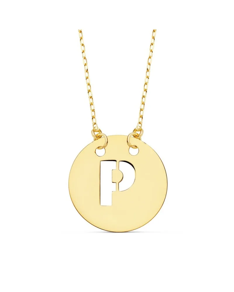 Colgante oro 18k letra P con cadena 42cm