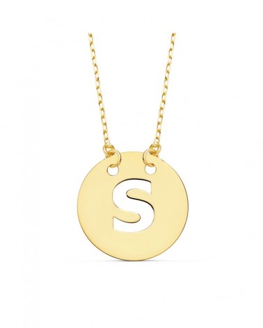 Colgante oro 18k letra S con cadena 42cm
