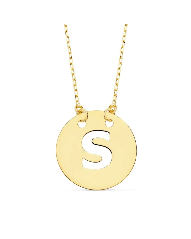 Colgante oro 18k letra S con cadena 42cm
