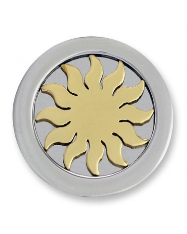 MI MONEDA GRANDE SOL 3D SUN STAINLESS STEEL DISC GOLD PLATED 3D-SU-02-L