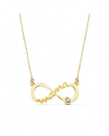 Gargantilla oro 18k mamá infinito circonita