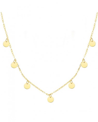 Gargantilla oro 18k chapas redondas 45cm