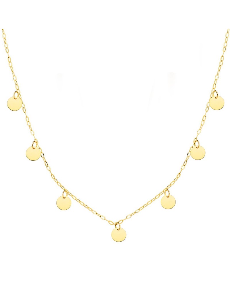 Gargantilla oro 18k chapas redondas 45cm
