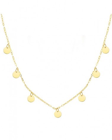 Gargantilla oro 18k chapas redondas 45cm
