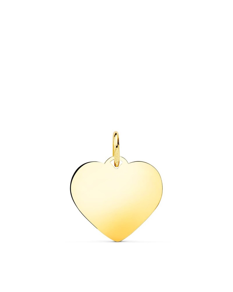 Colgante chapa corazón oro 18k amarillo 16mm