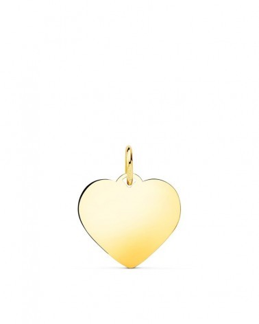 Colgante chapa corazón oro 18k amarillo 16mm