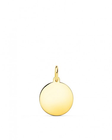 Disco oro 18k amarillo liso 12mm